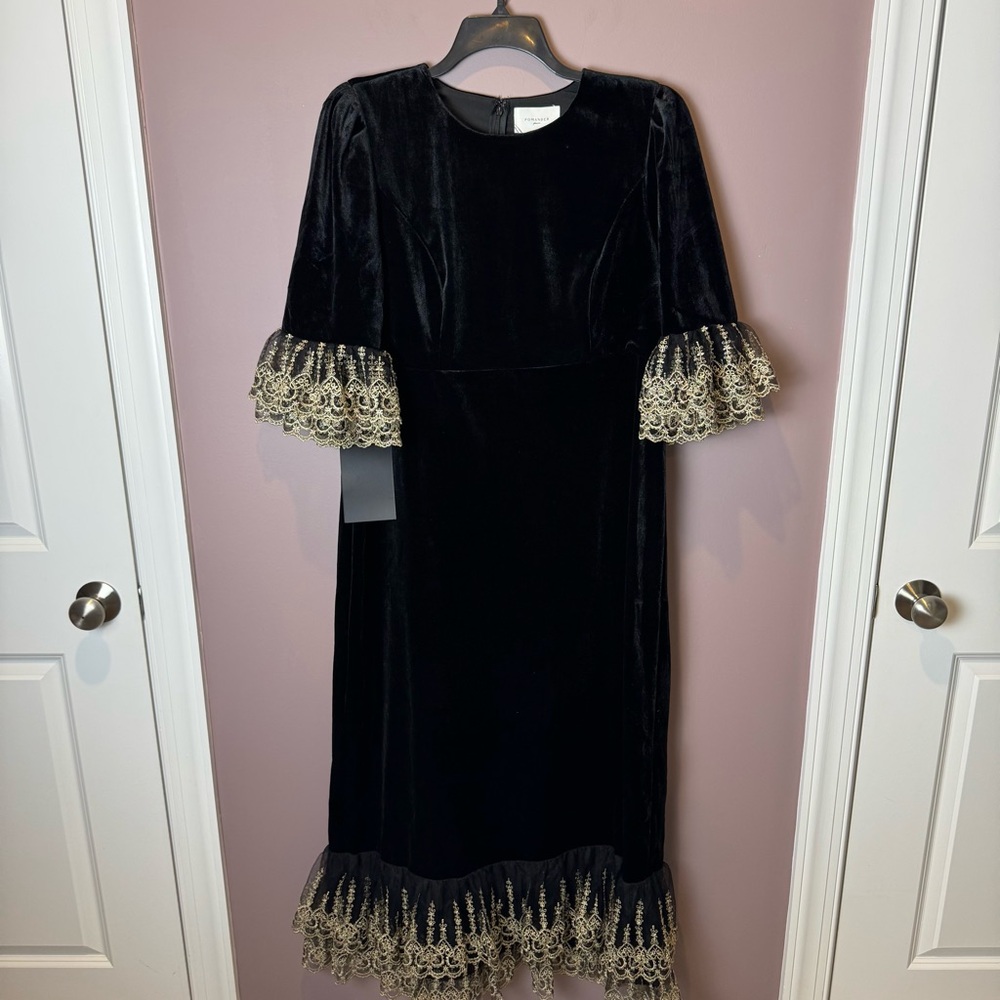 NWT Tuckernuck Pomander Place Black Velvet Lillith Dress - Picture 5 of 13